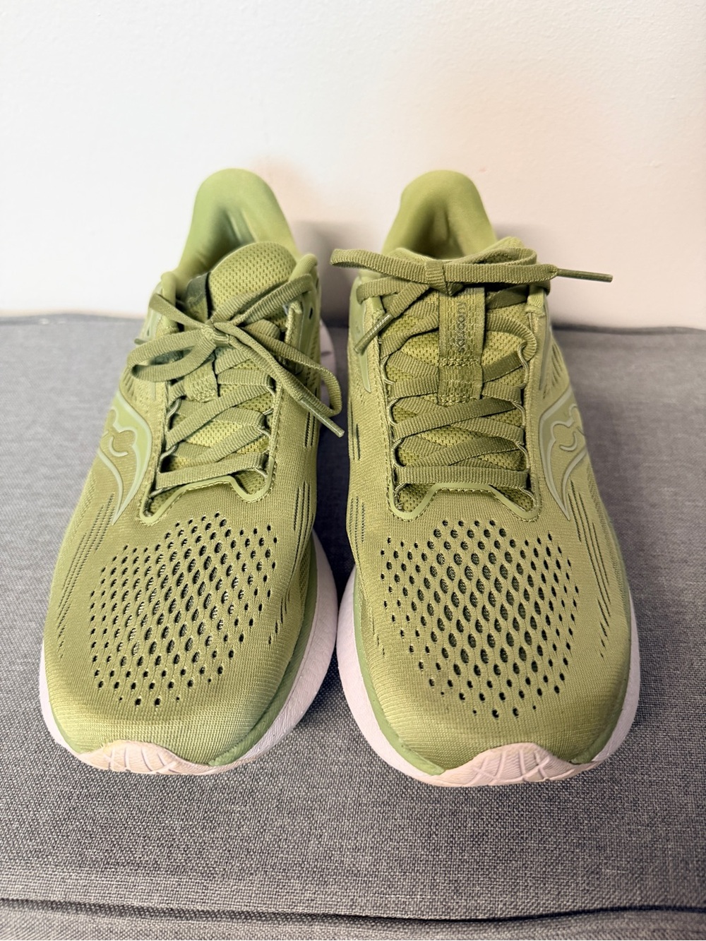 Saucony Olive Green and Light Pink Women's Sneakers